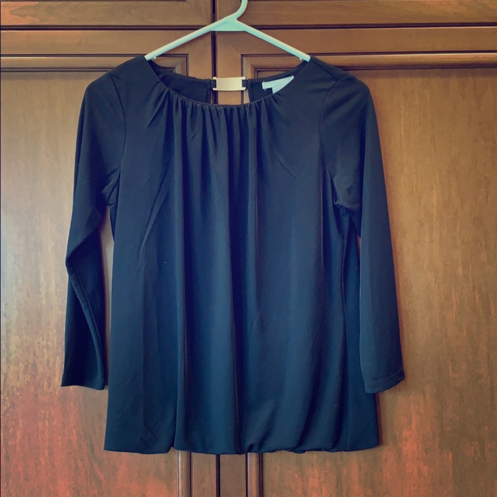 Open back H&M black blouse with gold-toned detail